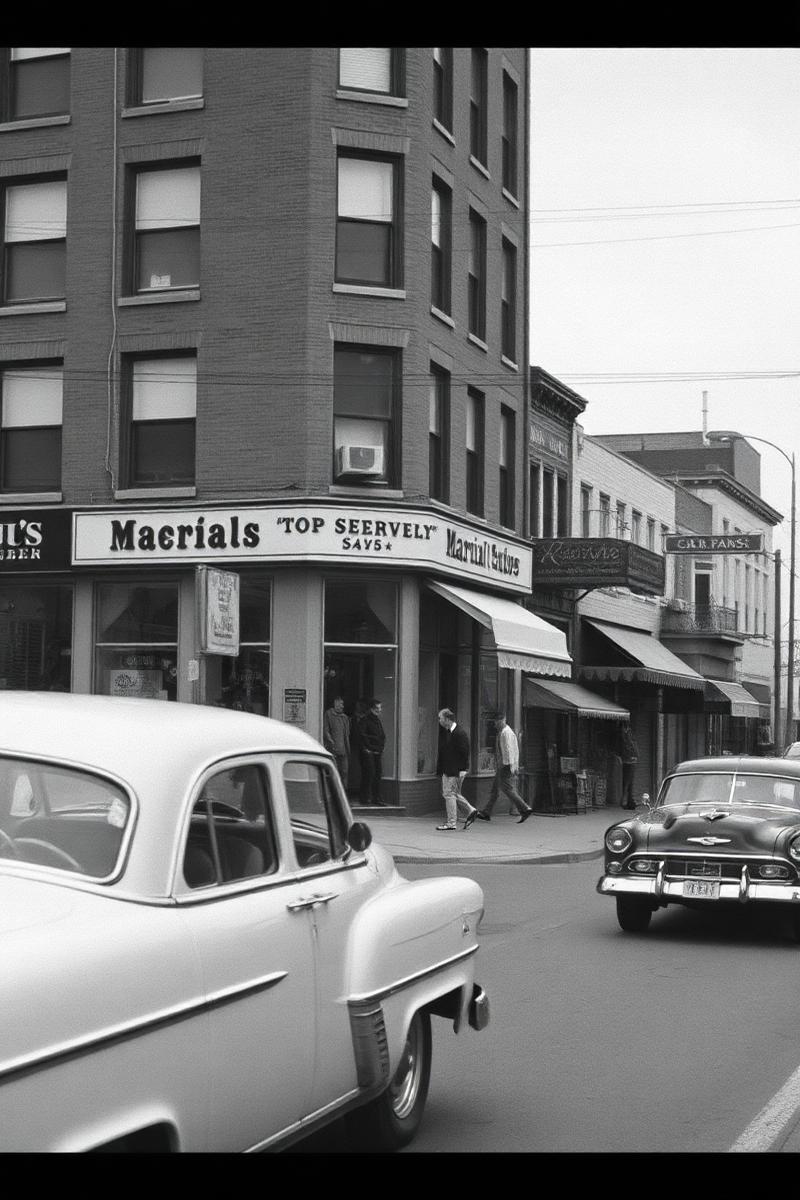 Historic street corner from the 1960s