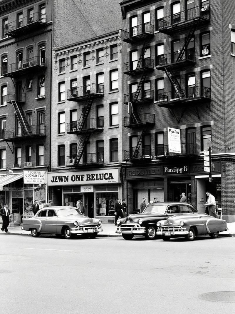 Historic street corner from the 1960s
